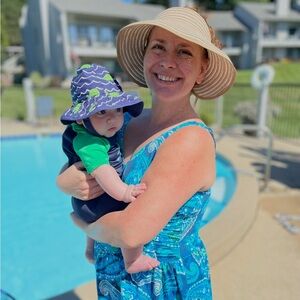 Pottery Barn Kids Navy Blue Kids Bucket Hat with Green Turtle Print Size 3-6 Mon